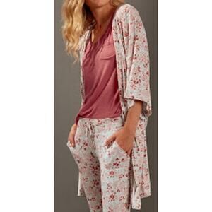 Prana Wrap robe Women Medium Tencel Modal Floral SOFT Comfort Everyday